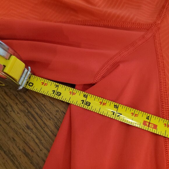 Nike Pro Combat Men's Orange Hyperwarm Athletic Shirt Long Sleeve Fitted-Large - Picture 4 of 5